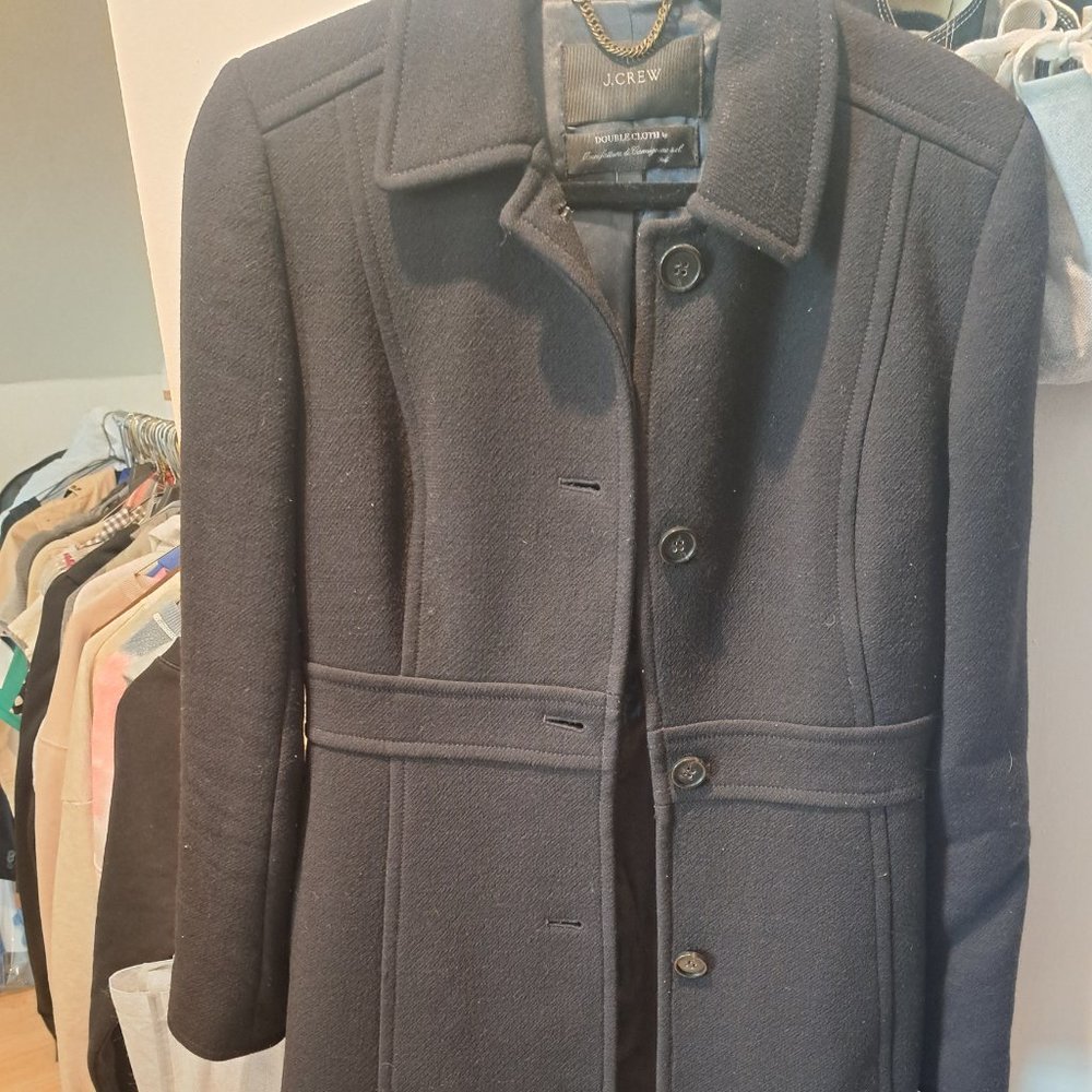 J. Crew Lady Day Topcoat with Thinsulate, Black size 2